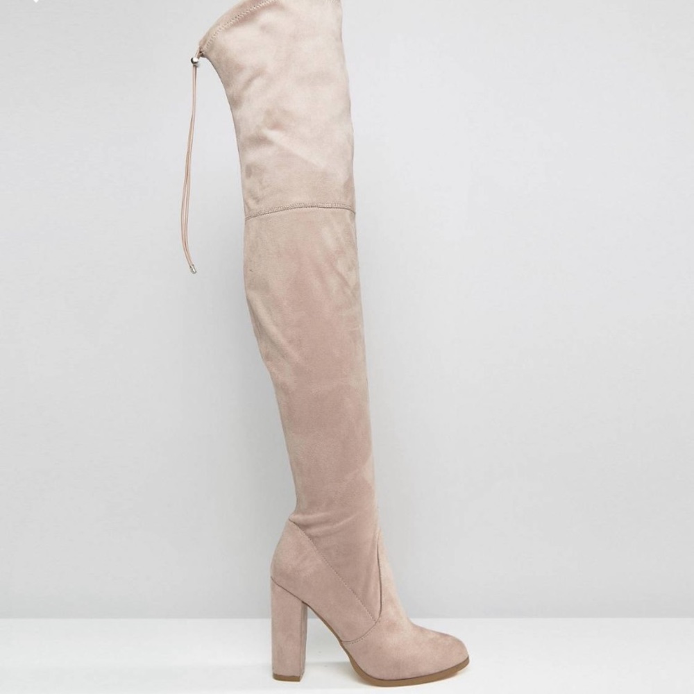 Gray Over the Knee Boots
